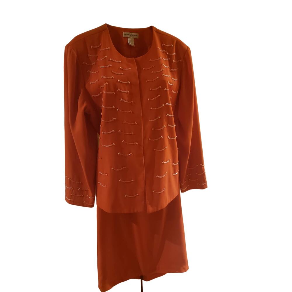 Justin Taylor plus size 2-piece dress suit